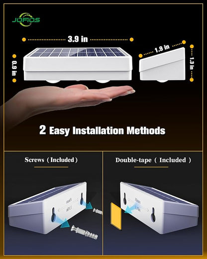 JOFIOS Solar Fence Lights 20 Pack, 50 Lumens Outdoor Solar Lights with 12 Modes RGB Color Glow LED，Waterproof, Solar Lights for Patio, Backyard, Deck, Fence, Railing(White Shell)