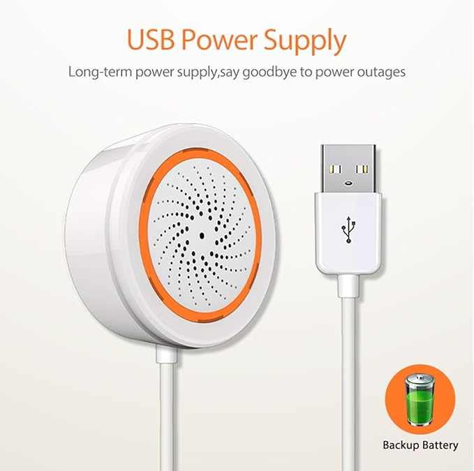 Zigbee Smart Siren Alarm: Wireless Home Security Alarm, Burglar Alarm Sound Light Alarm with 100dB Sounder, Tuya App Control, Tuya Zigbee Hub Required, Compatible with Alexa, Google Assistant
