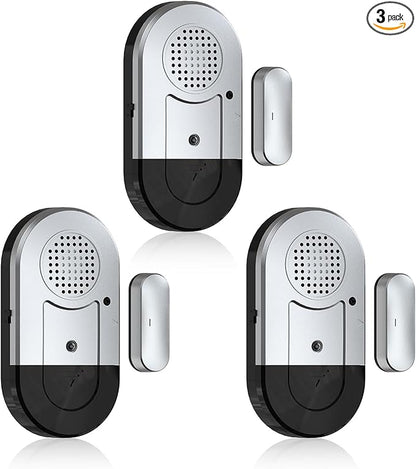 Sanjie Door Alarms When Opened,Door Window Alarm Sensors for Kids Safety/Home Security/Pool/Garage/Dementia/Toddler/Travel Security,Easy to Install,Volume Control/Loud Alert,Long Battery Life,3 Pack