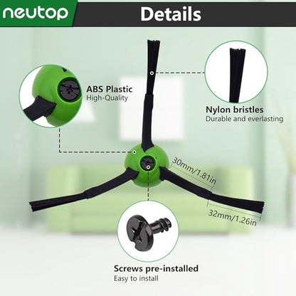 Edge Sweeping Brush Compatible with iRobot Roomba e, i, & j Series e5, e6, i1, i1+, i3, i3+, i4, i4+, i6, i6+, i7, i7+, i8, i8+, Combo j7+, j9+, j5+, i5+ Plus, Combo 10 Max, 9-Pack