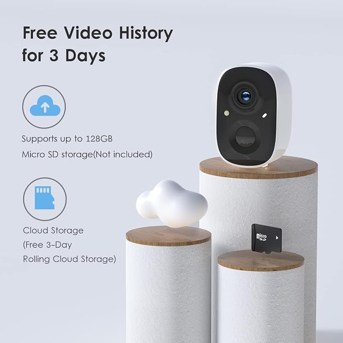 VicoHome CG6 Outdoor Security Camera Wireless, 2K Color Night Vision, AI Motion Detection, 2-Way Talk, Battery-Powered WiFi, IP65 Weatherproof, Spotlight Siren Alarm, Free Cloud/SD Storage