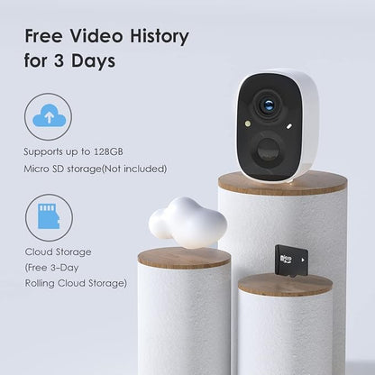 VicoHome CG6 Outdoor Security Camera Wireless, 2K Color Night Vision, AI Motion Detection, 2-Way Talk, Battery-Powered WiFi, IP65 Weatherproof, Spotlight Siren Alarm, Free Cloud/SD Storage