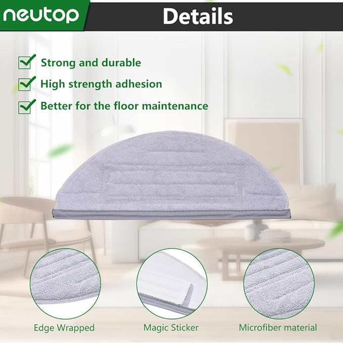 Mop Cloths Pads, Compatible with Roborock S8, S8+, S7, S7+, S7 MaxV Plus/MaxV Ultra/Pro Ultra, Robot Vacuum Cleaners, Washable Spare Parts Accessories, 6-Pack.