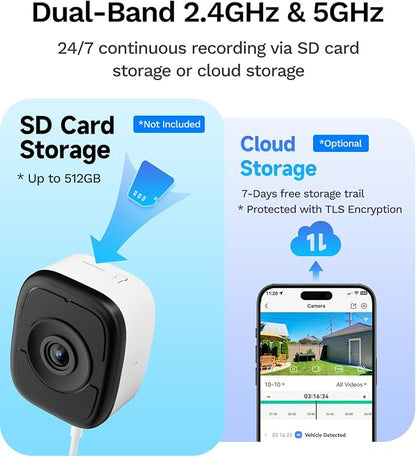 LongPlus 5MP 3K Window Cameras for Home Security, 2 Pack Safeview Camera