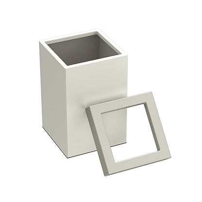Gatco Small Bathroom Trash Can with Lid, Square 3 Gallon Stainless Steel Wastebasket, Under Sink, Matte Pearl, for Bathroom, Bedroom, Office (1935)