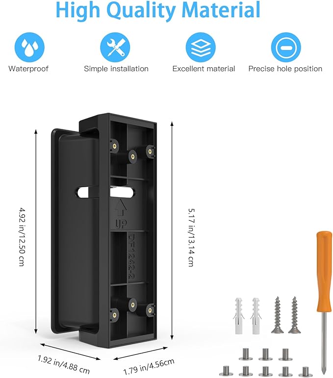 Holder for aosu Doorbell Camera Ultra V8S1AX11, Adjustable 0 to 90°Angle Mount for aosu Doorbell SE V8E2CA11, Corner Mount Wall Plate Mounting Bracket Kit Stand for aosu Doorbell Camera Ultra/SE/Pro