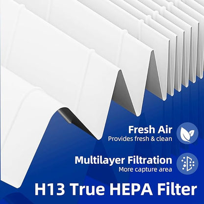 HSP002 True HEPA Filter Replacements for Hathaspace Air Purifier Filters HSP002,3 in 1 H13 True HEPA Filter with Activated Carbon Pre-Filter