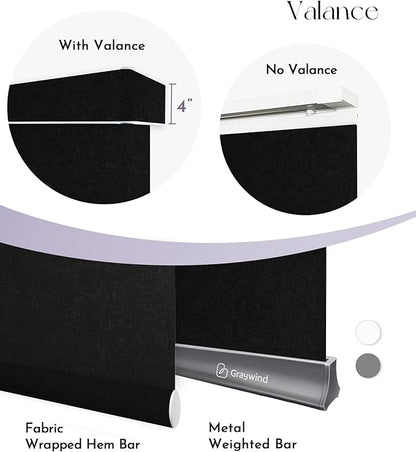 Graywind Motorized Sliding Panels Blackout Compatible with Alexa Google Smart Panel Track Blinds Remote Shades for Patio Sliding Door, Custom Size (Matt Black)
