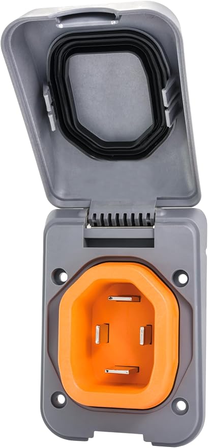 SmartPlug B50ASSYPG Combo Kit with Female Connector and Non-Metallic Inlet - 50 Amp, Gray