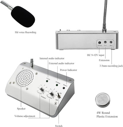 Window Speaker System, Dual Way Window Microphone Intercom Speaker, Intercom System for Business, Home, Office, School, Counter, Bank and Station