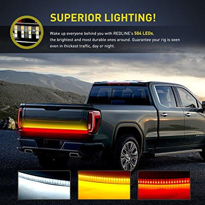 Nilight 60 Inch Truck Tailgate Light Bar Triple Row 504 LEDs