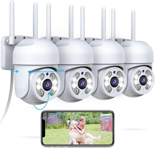 OOSSXX PT Outdoor Wireless Security Camera Wi-Fi Camera for Home Video Surveillance Indoor