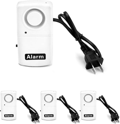 QWORK Power Failure Alarm, 4 Pack Automatic Power Cut Failure Outage Alarm 120db LED Indicator Smart Warning Siren Power by 9V Battery (NOT Included), Plug 220V