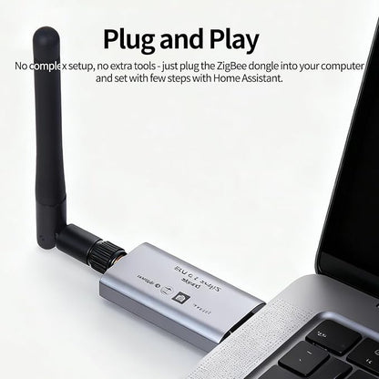 eMylo Zigbee 3.0 USB Dongle Plus Gateway, Universal Wireless Zigbee USB Adapter with Antenna for Home Assistant, Open HAB, Zigbee2MQTT etc, EFR32MG21 Chip