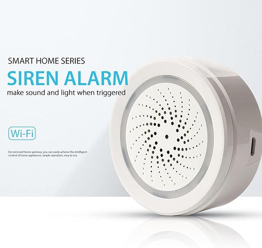 Smart Siren Alarm, Door Alarm System App Control, 90db Sounder Impact Sound Light Alarm for TUYA, for House Apartment ()