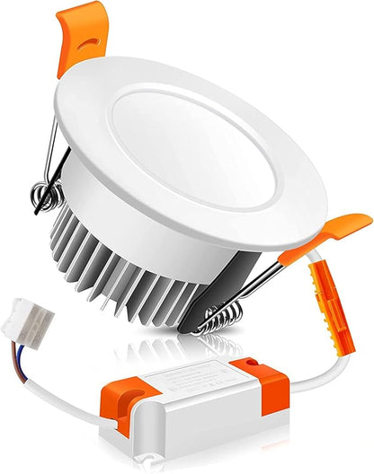 2 Inch LED Recessed Lighting Dimmable Downlight, 3W (35W Halogen Equivalent), 4000K Nature White, CRI80, LED Recessed Light with LED Driver for Living Room Hallway Stairwell Museum Showroom, 1 Pack