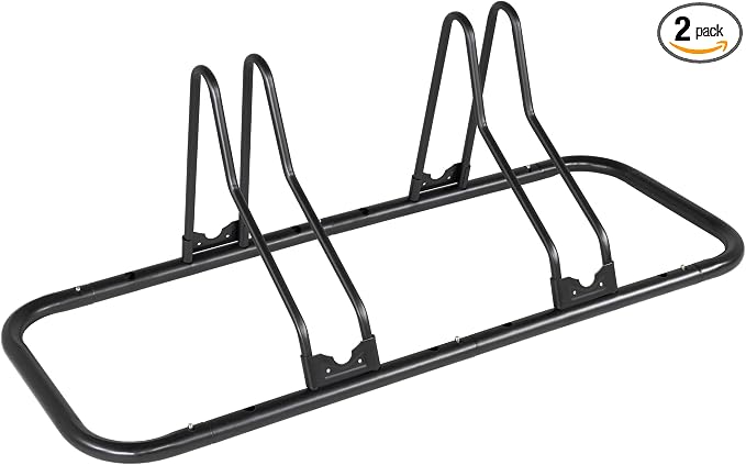 CyclingDeal Bicycle Floor Parking Rack Stand - for Mountain MTB Road Bike - Indoor Home Garage Storage - Upgraded 2 Bikes