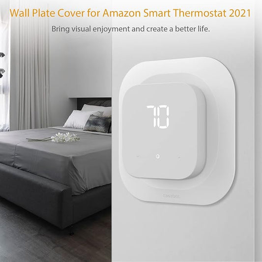 CaseBot Wall Plate Cover for Amazon Smart Thermostat 2021, White