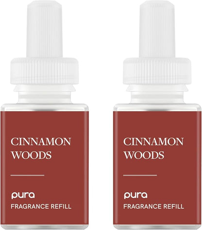 Pura Smart Home Scent Refill - Long-Lasting Premium Fragrance per Refill - Clean Diffuser Fragrance for Home, Office & Apartment - 2 Pack, Cinnamon Woods