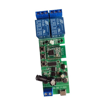 2 Channel 5V 12V ZigBee Smart Relay Switch,Adjustable Self Lock and Momentary Interlock Working Mode,Works with Tuya eWelink Zigbee Gateway, Alexa, Google Home (ZigBee Hub Required)