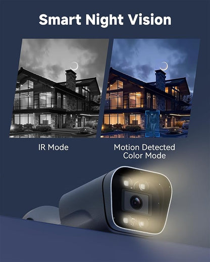 4K Security Camera System 4pcs 8MP Wired PoE Cameras for Home Security Outdoors, 8CH NVR with 1TB HDD for 24/7 Recording, Outside Surveillance System Human/Vehicle Detection Color Night Vision