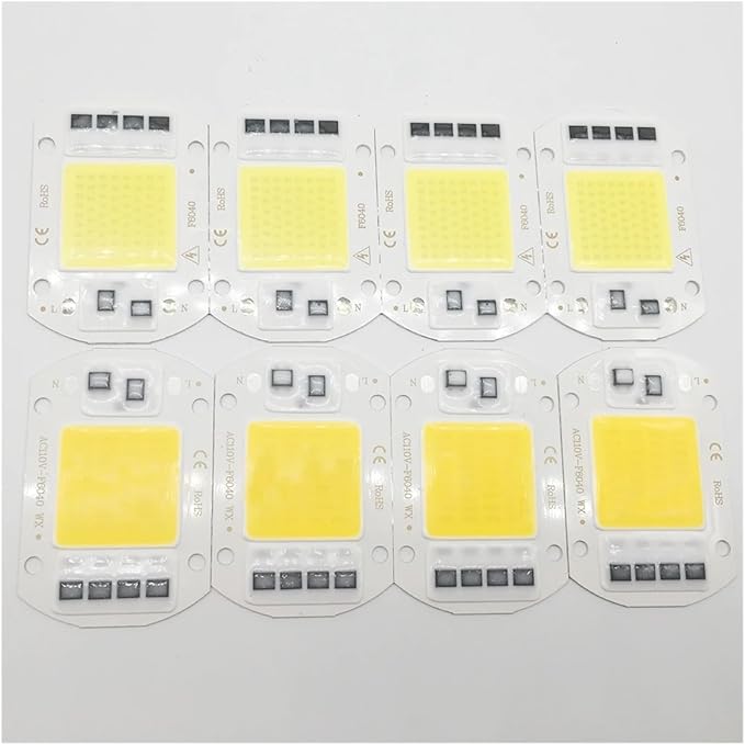 10pcs LED COB Bulb Chip 50W Chip 110V 220V Input Smart IC Fit for DIY LED Flood Light Cold White Warm White Street Lamp(110V,Warm White)