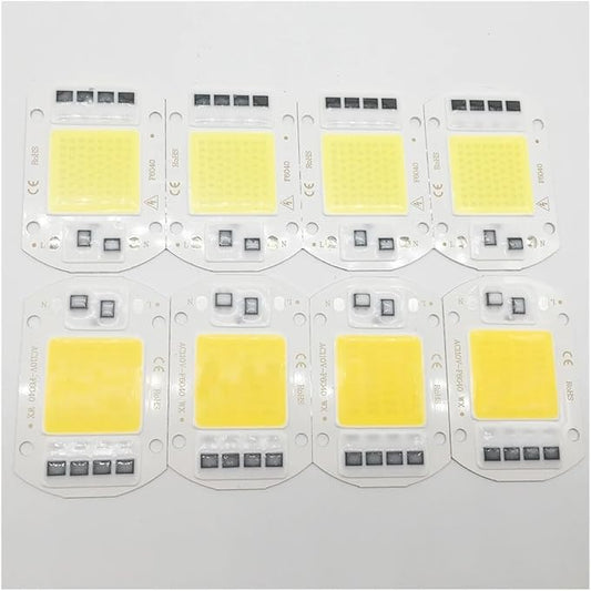 10pcs LED COB Bulb Chip 50W Chip 110V 220V Input Smart IC Fit for DIY LED Flood Light Cold White Warm White Street Lamp(220V,Cold White)