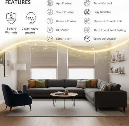Tuya ZigBee 3.0 Smart Roller Shade Motor, 110V AC Electric Tubular Motor for 1.5" Tube, Motorized Blinds Kit Compatible with Alexa & Google Home, Zebra Blinds Motor, 5 Years Warranty (1.5N.m Torque)
