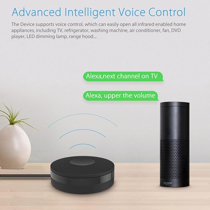 Smart IR Universal Remote Control: WiFi Infrared Remote Control, All in One Infrared Blaster for TV DVD Fans Air Conditioner, App Control, Smart Home Hub, Compatible with Alexa, Google Home
