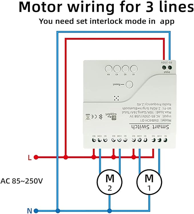 4 Channel Smart Switch, Momentan/Locking WiFi Relay, eWeLink App Bluetooth Control Switch, DIY Smart Home, Compatible with Alexa Google Home