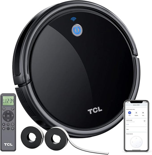 TCL Home Sweeva 6000 Smart Robot Vacuum, Advanced Navigation, UVC Clean Technology, Perfect for Pets and Kids, App & Voice Control, Great for Hard Floors and Carpets with Auto-Boost, Quiet (RV6014B)