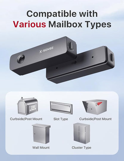 X-Sense Smart Mailbox Alarm, Requires SBS50 Base Station, Wireless Long Range Mailbox Alert, Mailbox Sensor for Delivered Mail, SMA51