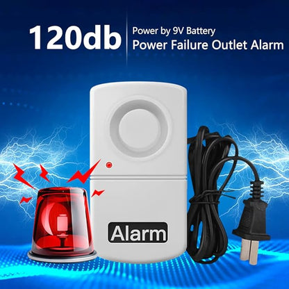 Watris Veiyi 120db Power Failure Outlet Alarm, Smart Outage Alarm Warning Siren, Automatic Power Cut Failure Alerter for Home Office Shop, Power by 9V Battery (NOT Included), 220V