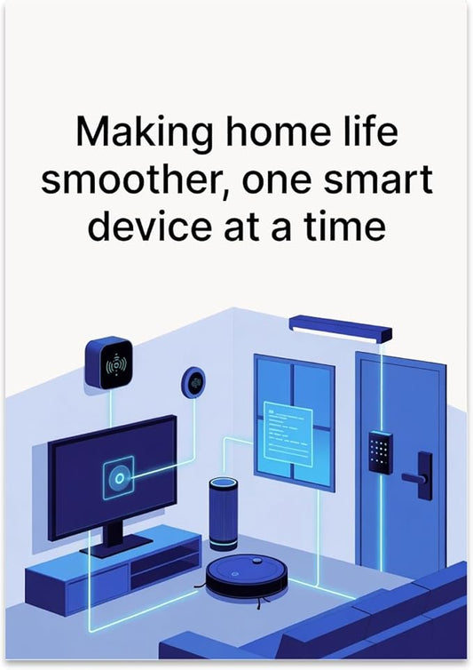 Modern Home Automation Poster Print - Making Home Life Smoother with Smart Devices - 13x19 - Futuristic Living Room Design