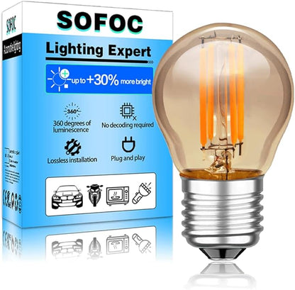 SOFOC G45G LED Bulb 3V DC E27 Base Outdoor Barn Light Warm Yellow 2200K Classic 4W Low Voltage Light 360LM High Color Rendering Vintage Edison Style Bulb No Dimmable 1Pcs