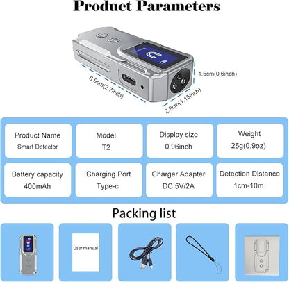Next-Gen Hidden Camera Detectors, with HD Display, Smart Anti-Spy Device, GPS Tracker Detector, Portable Wireless/RF Signal Scanner for Hotels, Travel, Home & Office (Metallic Silver)