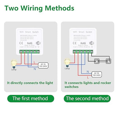 Wengart WiFi Mini Relay Switch,AC100-240V 16Amp,Universal DIY Module,Easy to Upgrade Smart Home,Compatible with Alexa and Google Home Assistant,2.4GHz
