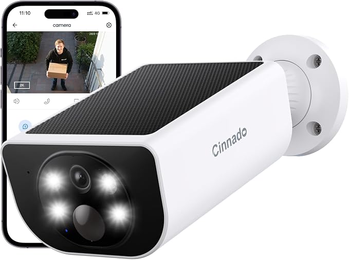 Cinnado 2K Security Cameras Wireless Outdoor with App Control, S1 1 Pack