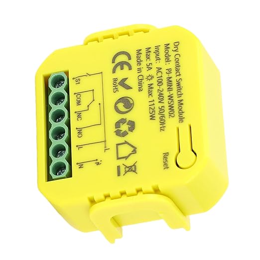Zunate WiFi Relay Switch Module with Dry Contacts for Smart Home Appliances, Supports Voice Control, App Timing, Schedule Scenes and 2.4GHz WiFi Connectivity