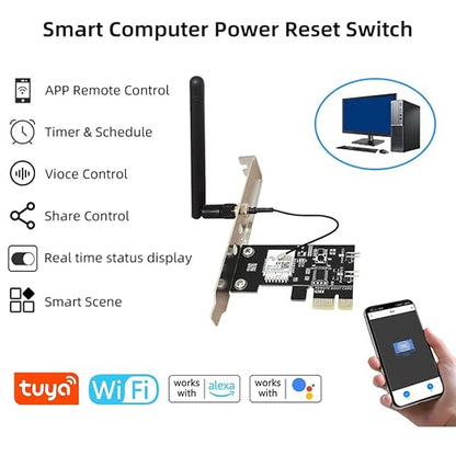 Tuya WiFi Smart Pc Power Reset Switch Remote App Controlled Voice Activated Management Switch with Timed Scheduling and Device Sharing Voice Assistant Integration