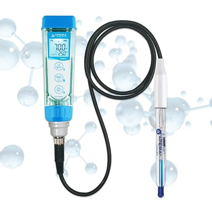 Apera Instruments PH60Z-HF Smart Handheld pH Meter Tester Kit with LabSen 835 ATC pH Electrode for Lab-Grade pH Measurement in Liquids Containing Strong Acid or Hydrofluoric Acid