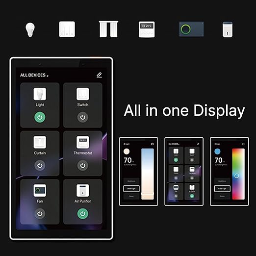 5 Inch Smart Home Control Panel Touchscreen, All-in-One Wall Mount Smart Switch with Built-in Multimode Gateway and Voice Assistant – Hands-Free Voice Control, Quick Smart Home Device Management