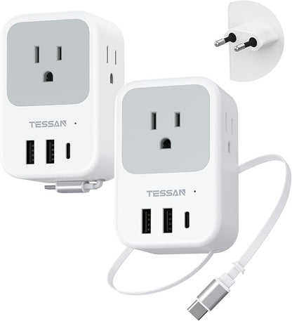 TESSAN European Travel Plug Adapter, 2 Pack