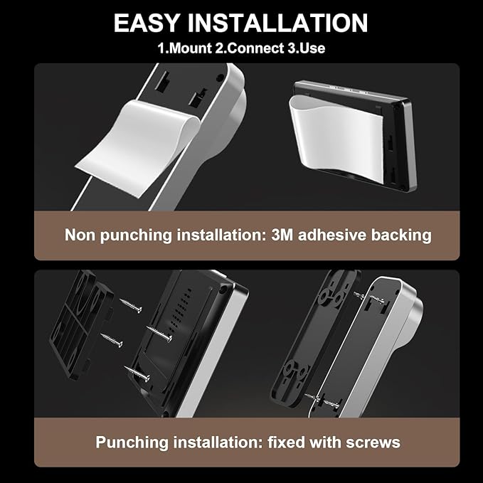 Video Doorbell with 43" Monitor, No WiFi Needed, 130° Wide Angle, Infrared Night Vision, 2-Way Audio & Local SD Card Recording