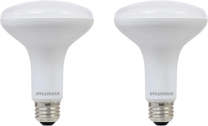 Sylvania LED BR30 Flood Light Bulb, 65W Equivalent Efficient 9W, 10 Year, Dimmable, Frosted Finish, 650 Lumens, 3000K, Warm White - 2 Pack (40337)