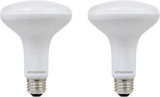 Sylvania LED BR30 Flood Light Bulb, 65W Equivalent Efficient 9W, 10 Year, Dimmable, Frosted Finish, 650 Lumens, 3000K, Warm White - 2 Pack (40337)