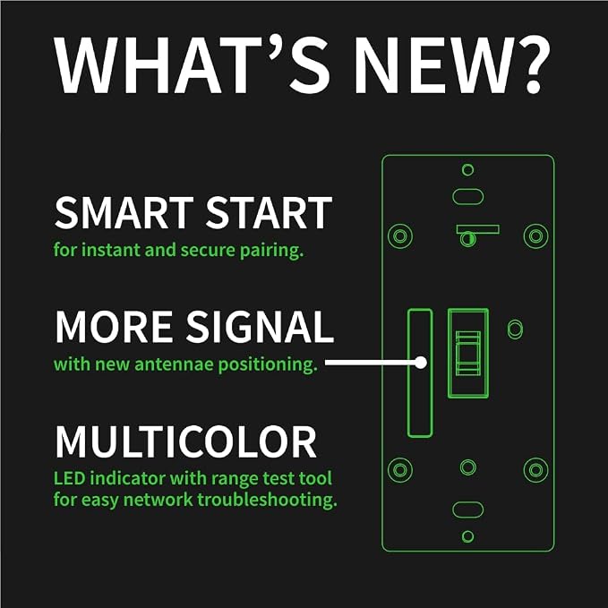 Zooz 700 Series Z-Wave Plus On/Off Toggle Switch ZEN73, White | Direct 3-Way (No Add-On Switch Needed) | Z-Wave Hub Required