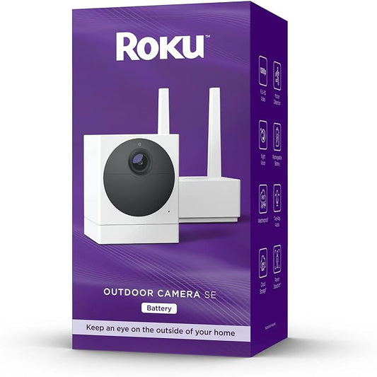 Roku Smart Home Outdoor Wire-Free Security Camera SE with Motion Detection Wireless (Renewed)