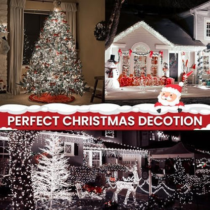 Connectable 88Ft 240LED Christmas String Lights Outdoor Indoor, Cool White