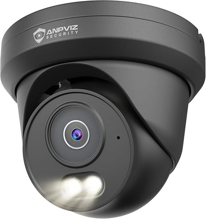 Anpviz 4K 8MP PoE Security IP Camera Outdoor Wired, AI Human Vehicle Detection, 100FT Smart Dual Light Color Night Vision, Built-in Mic, IP66 Waterproof, Black, NDAA, IPC-D3B83B-S (U Series)